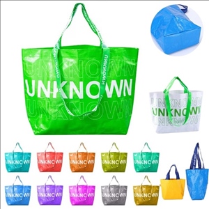Custom Printed Extra Large Reusable Grocery Shopping Tote Bag Recyclable Laminated PP Woven Bag